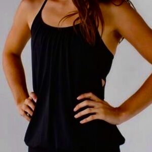 Lululemon No Limits Tank Black Bra Balloon Top Size 12 EUC